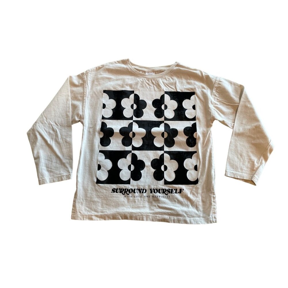 10Y Zara Surround Yourself with Love and Happiness Long Sleeve Graphic T-shirt - Picture 1 of 8
